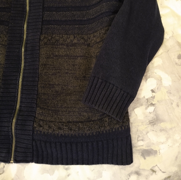 Size M fleece knitted warm zip up Denver Hayes winter sweater - Picture 5 of 16